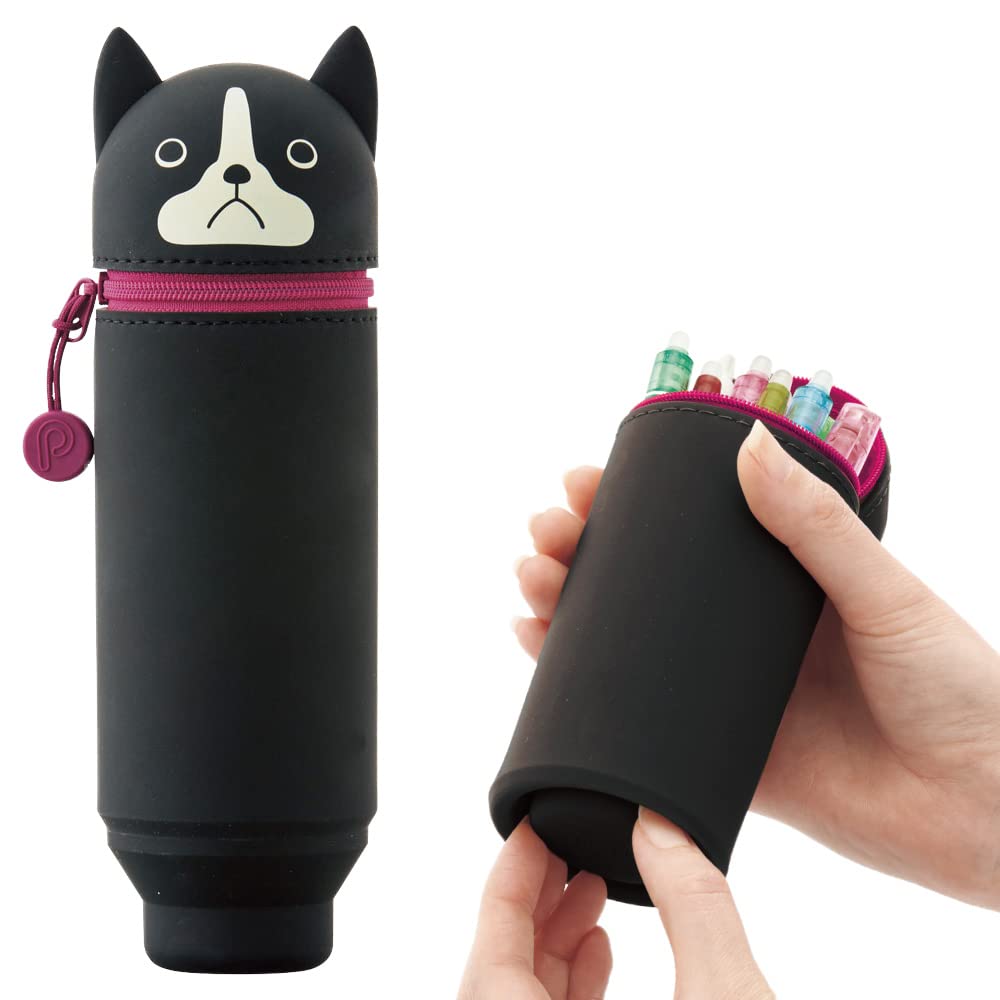 Lihit Lab Kawaii Japanese Dog Stand Up Pencil Case For School Office College, Cute School Supplies, Animal Pen Holder Pencil Pou